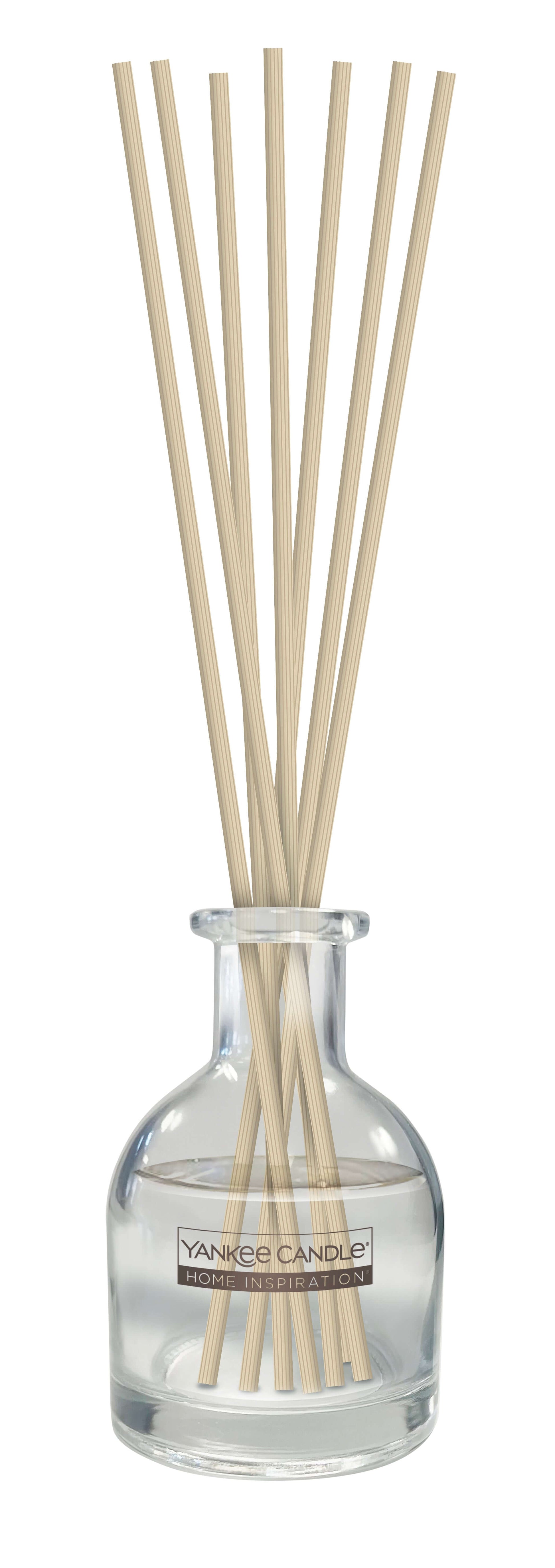 White Linen & Lace Reed Diffuser This elegant fragrance by Yankee Candle® Home Inspiration® features top notes of ozonic breeze, apple blossom, and raspberry leaf; mid notes of iris muguet, ylang petals, and white jasmine.